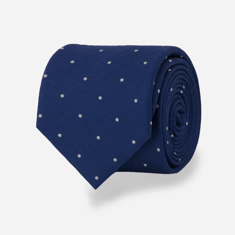 Dotted Report Navy Tie