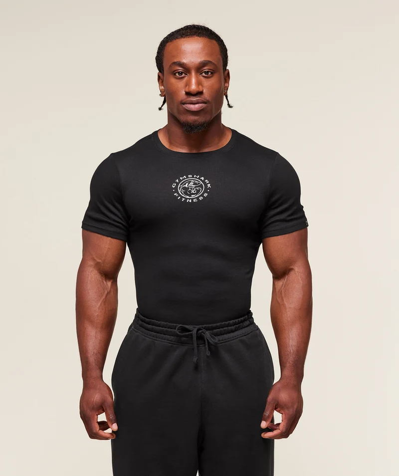 Gymshark Legacy Ribbed T-Shirt - Black