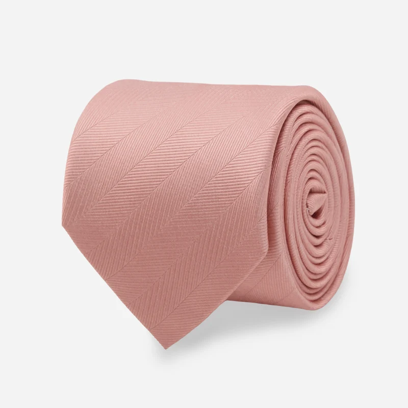 Herringbone Vow Dusty Blush Tie