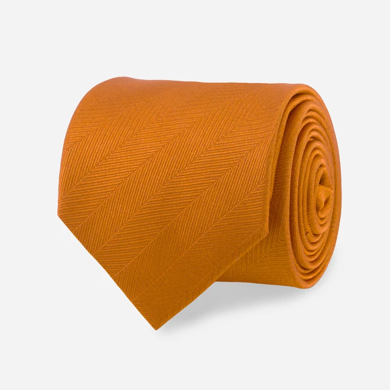 Herringbone Vow Marigold Tie