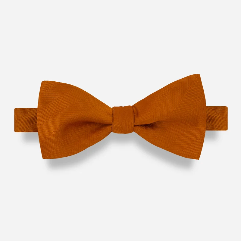 Herringbone Vow Rust Bow Tie