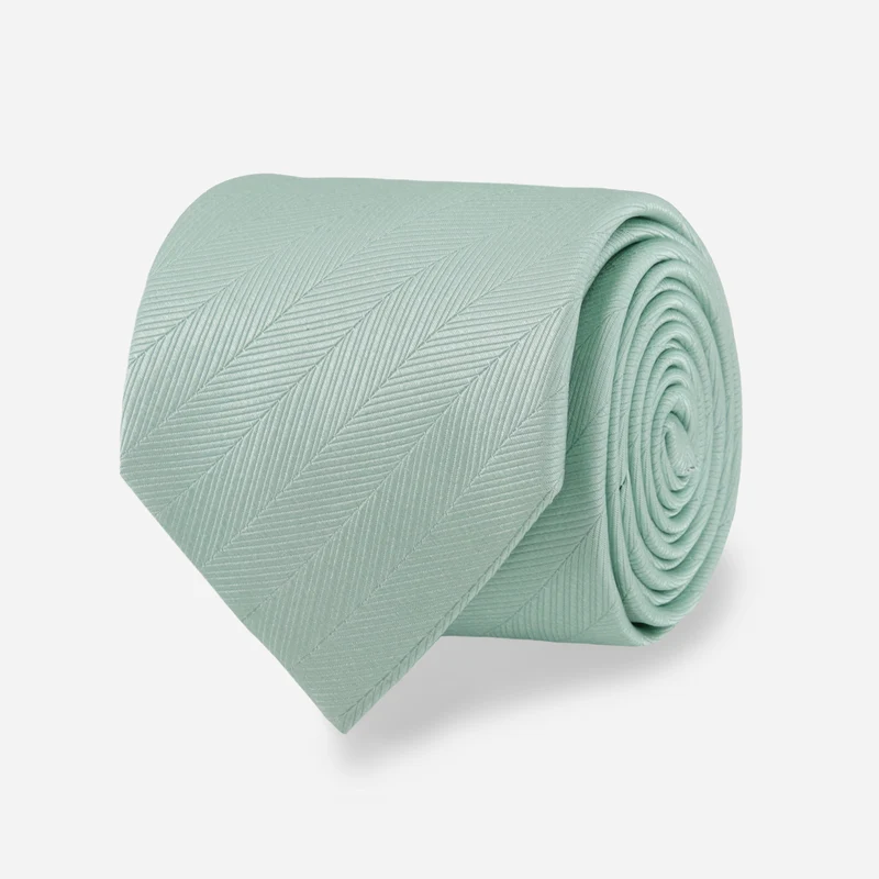 Herringbone Vow Dusty Sage Tie