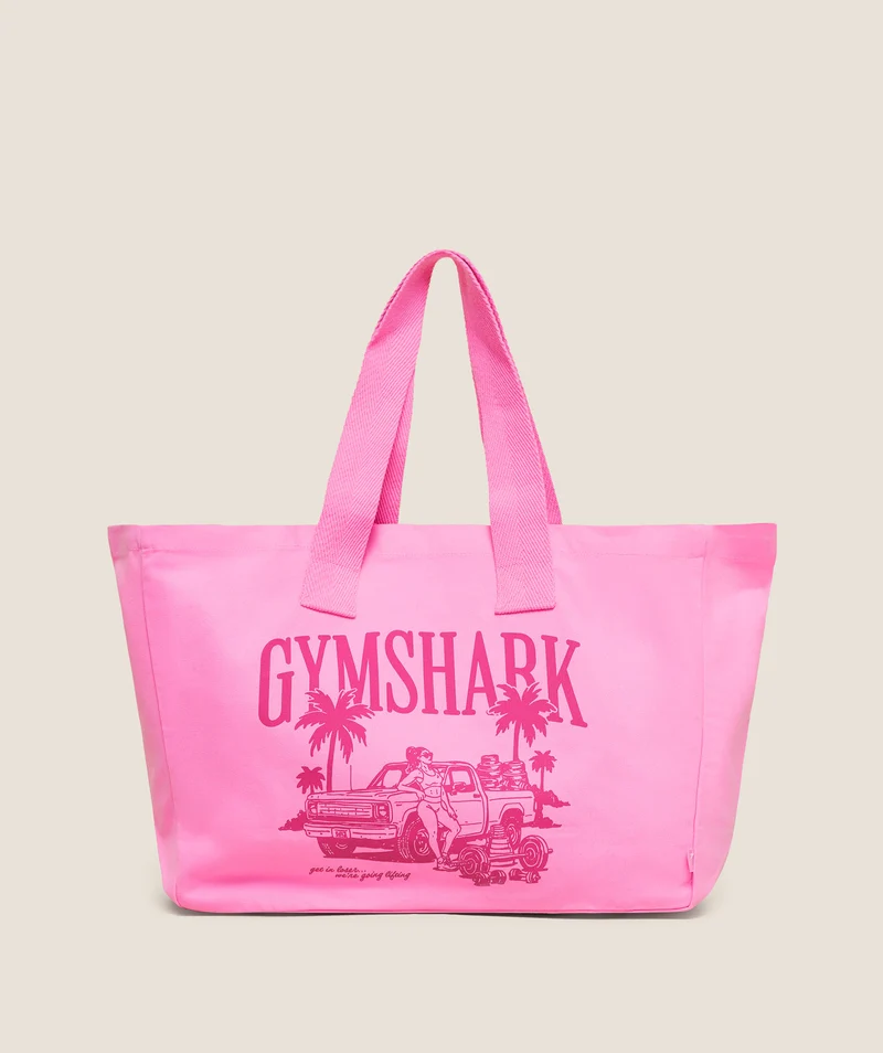 Gymshark Get in Loser, We're Going Lifting Tote - Focus Pink
