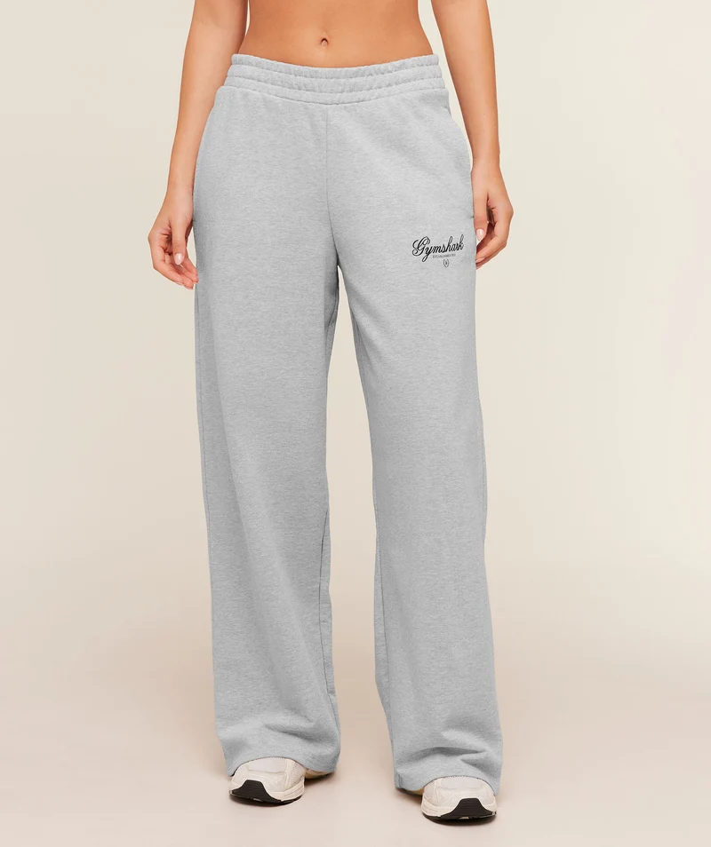 Gymshark Script Embroidery Joggers - Light Grey Core Marl
