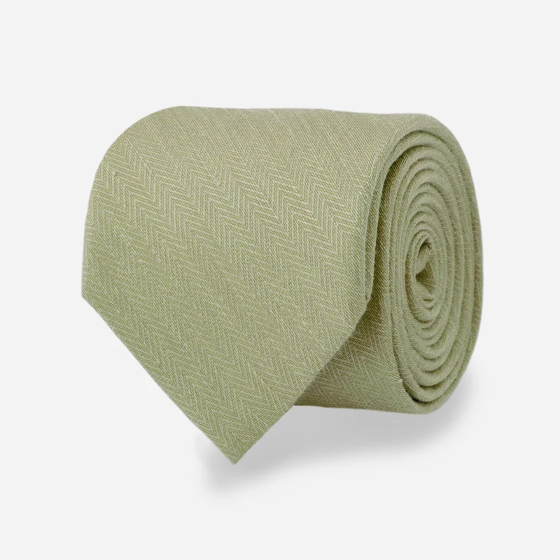 Alleavitch Herringbone Olive Green Tie