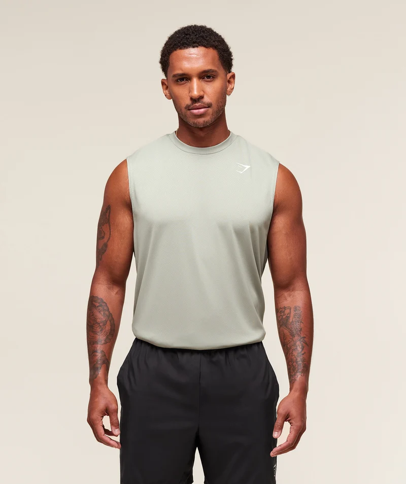 Gymshark Oversized Performance Tank - Stone Grey