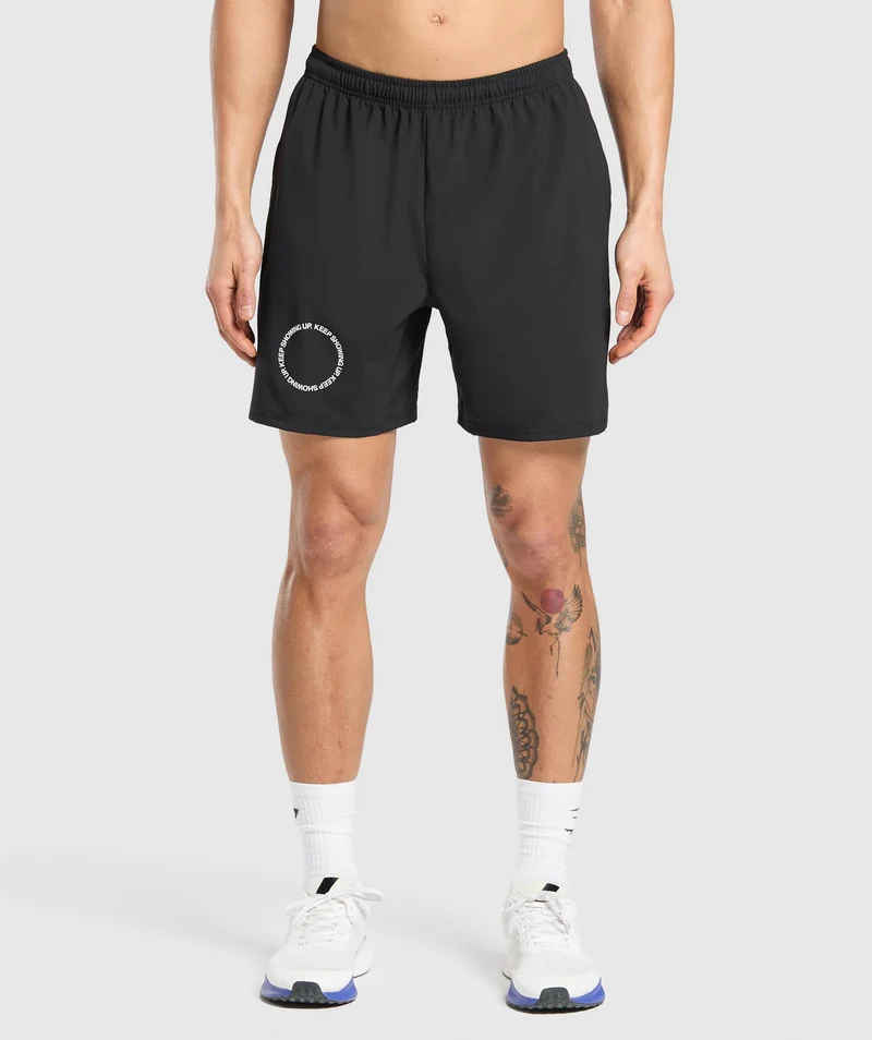 Gymshark Keep Showing Up 7" Shorts - Black