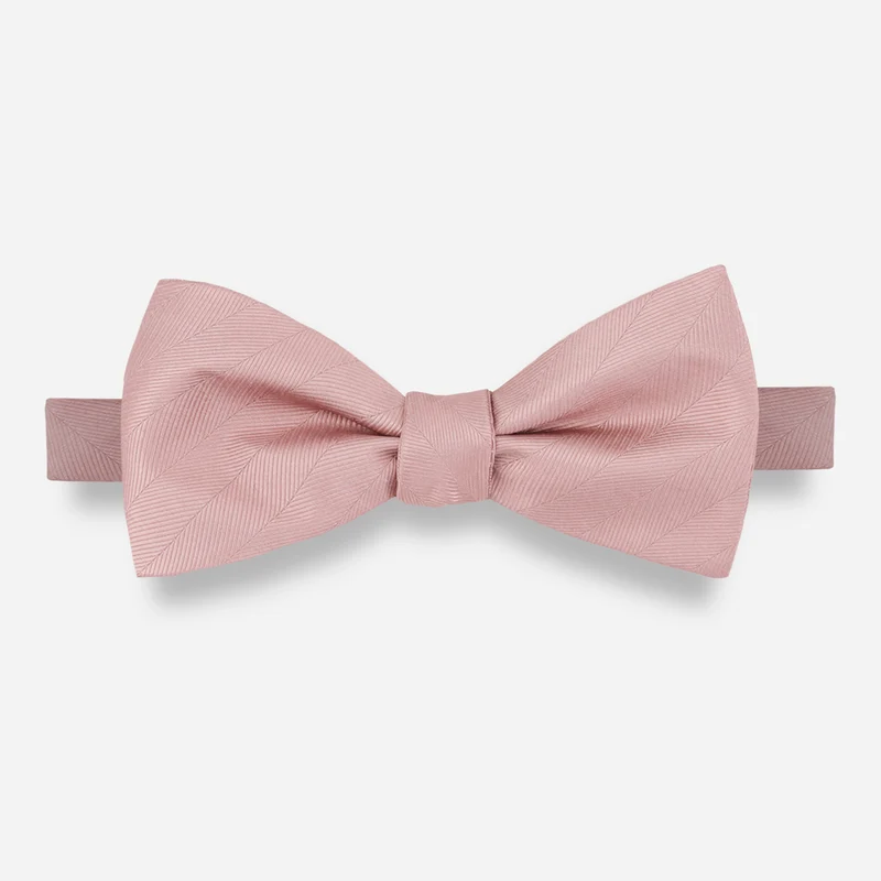 Herringbone Vow Mauve Stone Bow Tie