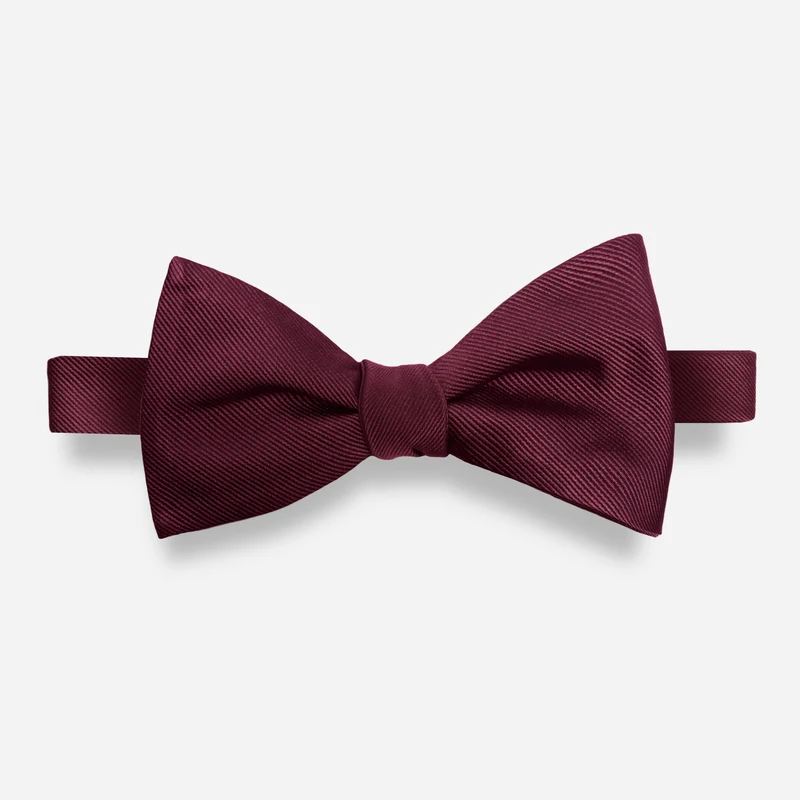 Grosgrain Solid Wine Bow Tie