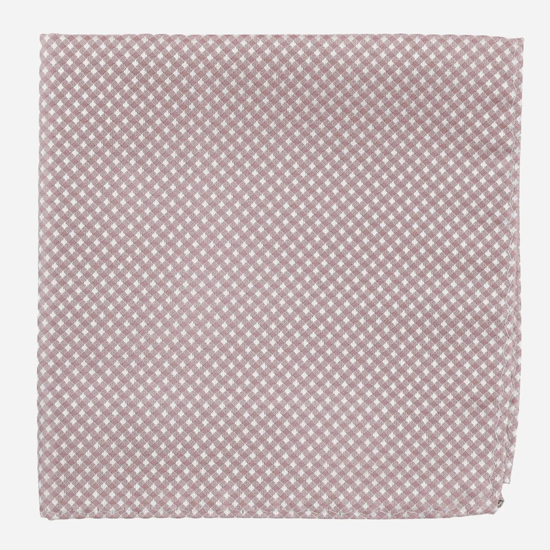 Be Married Checks Mauve Stone Pocket Square