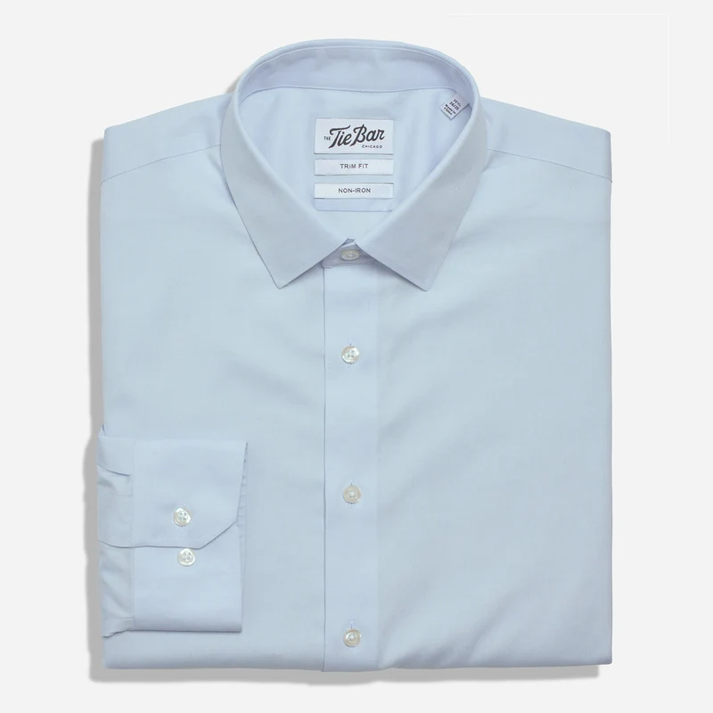 Pinpoint Solid - Point Collar Light Blue Non-Iron Dress Shirt