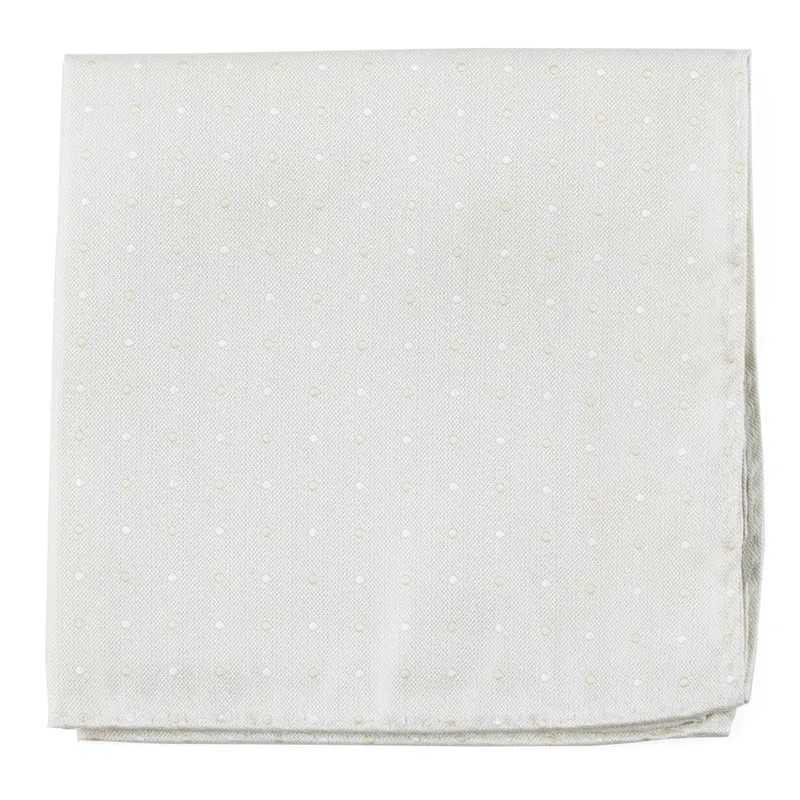 Suited Polka Dots Ivory Pocket Square