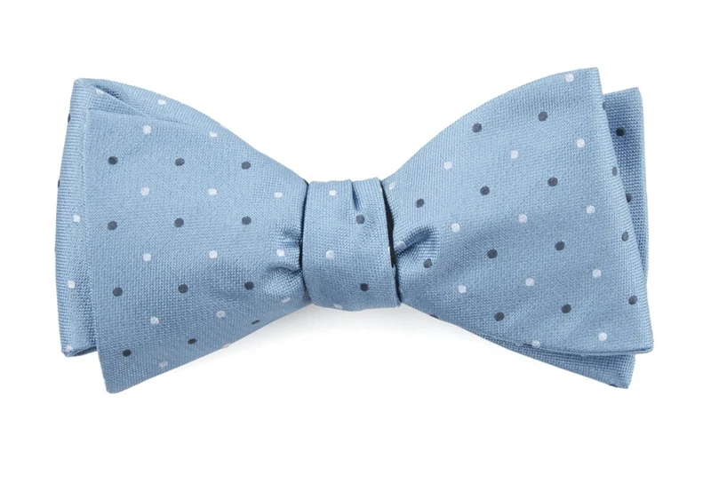 Suited Polka Dots Steel Blue Bow Tie