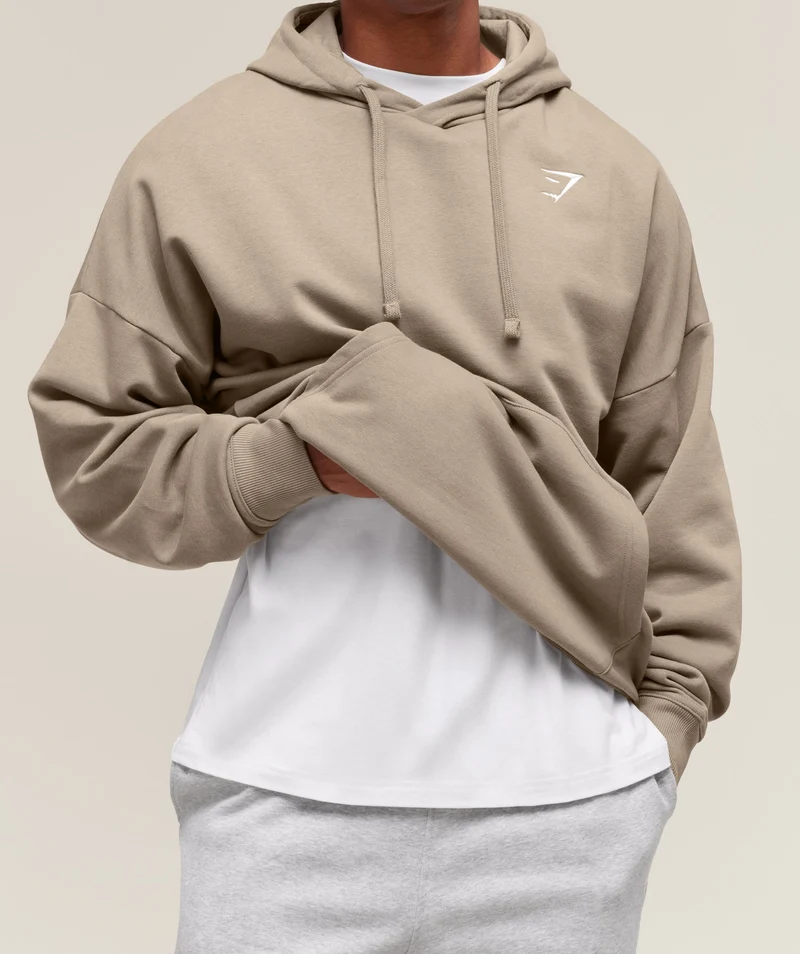 Gymshark Crest Oversized Hoodie - Lifestyle Brown
