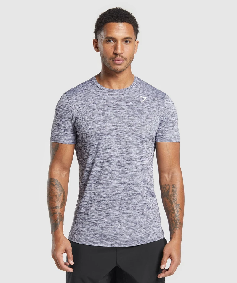 Gymshark Arrival Marl T-Shirt - Weighted Purple/White Marl