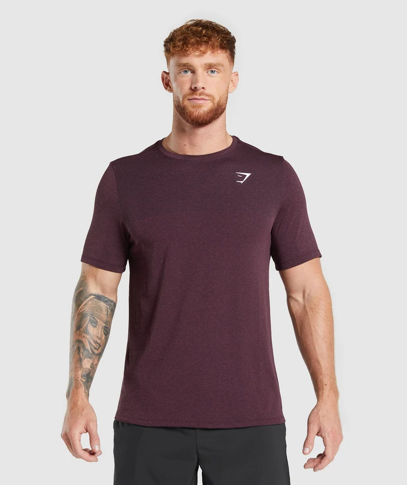 Gymshark Vital Seamless T-Shirt - Winter Burgundy/Black Marl