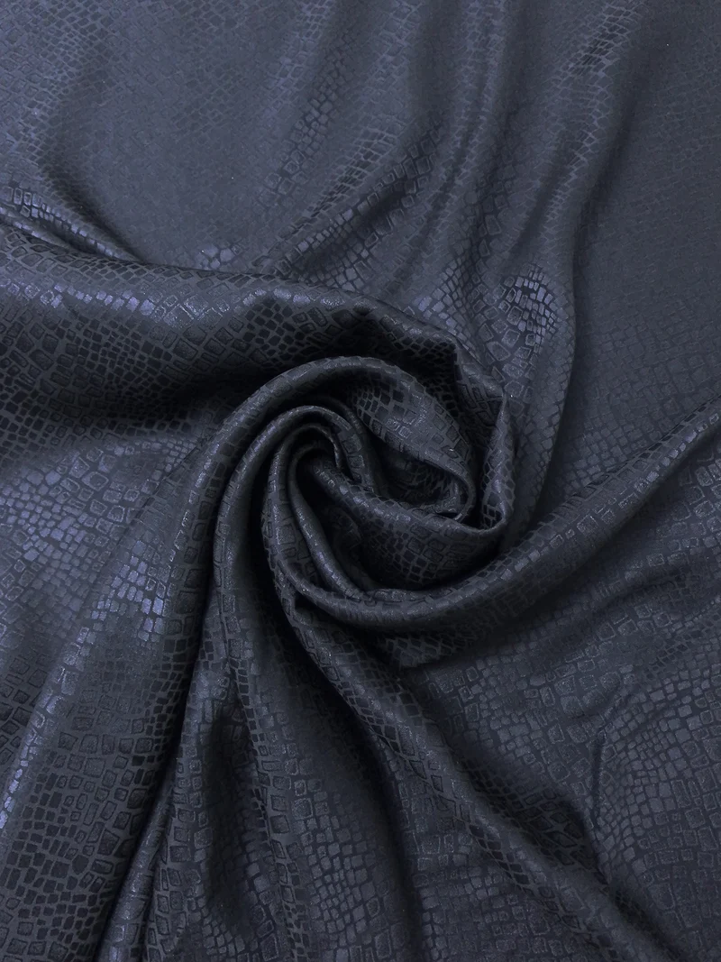 Reptile Inspired Silk Jacquard - Navy
