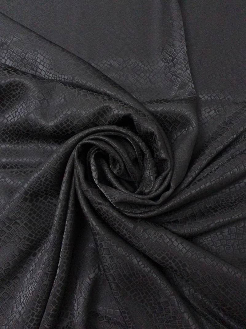 Reptile Inspired Silk Jacquard - Black