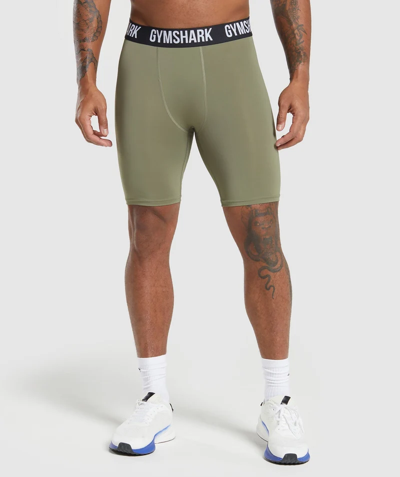 Gymshark Element Baselayer Shorts - Utility Green