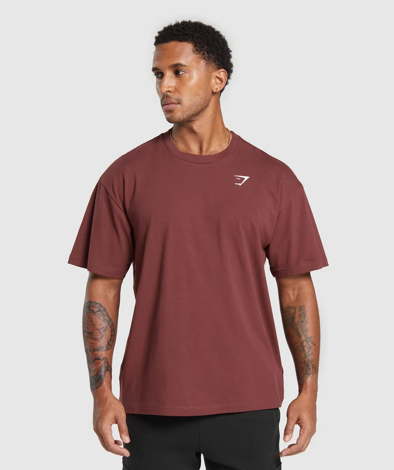 Gymshark Essential Short Sleeve T-Shirt - Burgundy Brown