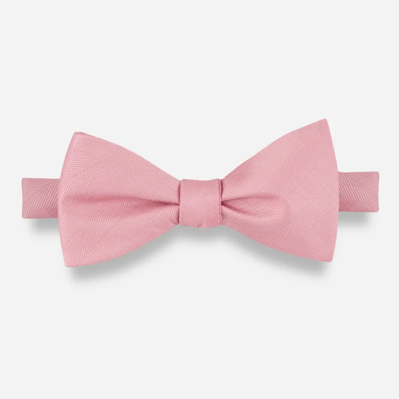 Herringbone Vow Dusty Rose Bow Tie