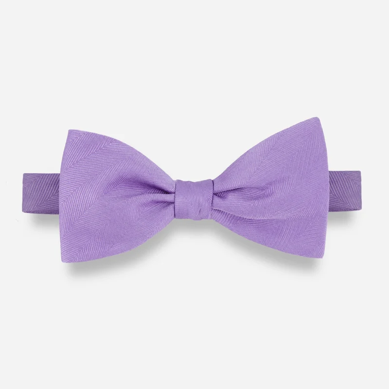 Herringbone Vow Lavender Bow Tie