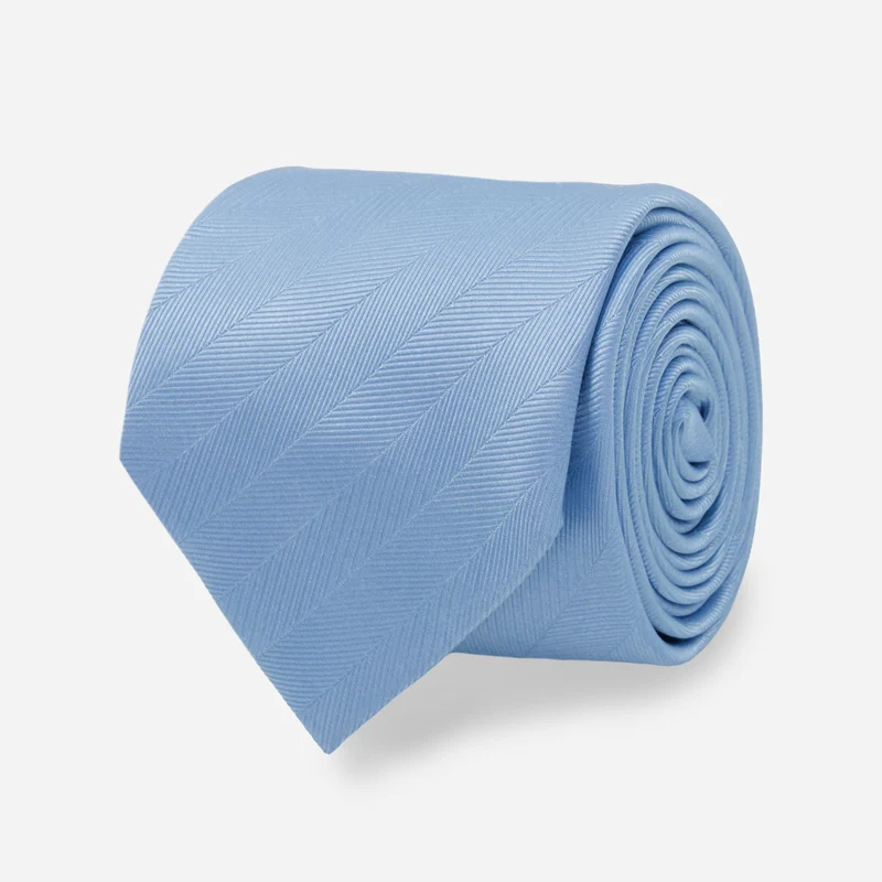 Herringbone Vow Steel Blue Tie