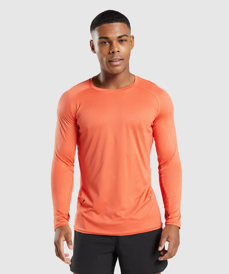 Gymshark Speed Long Sleeve T-Shirt - Papaya Orange