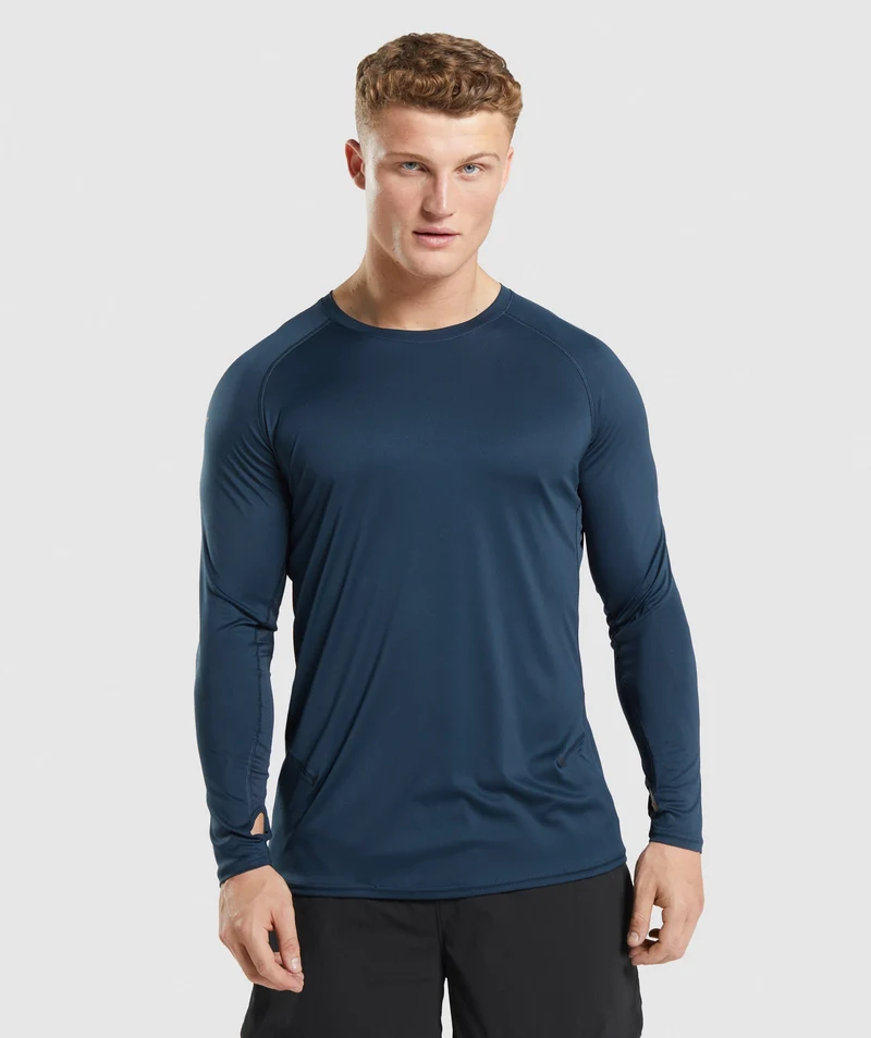 Gymshark Speed Long Sleeve T-Shirt - Navy