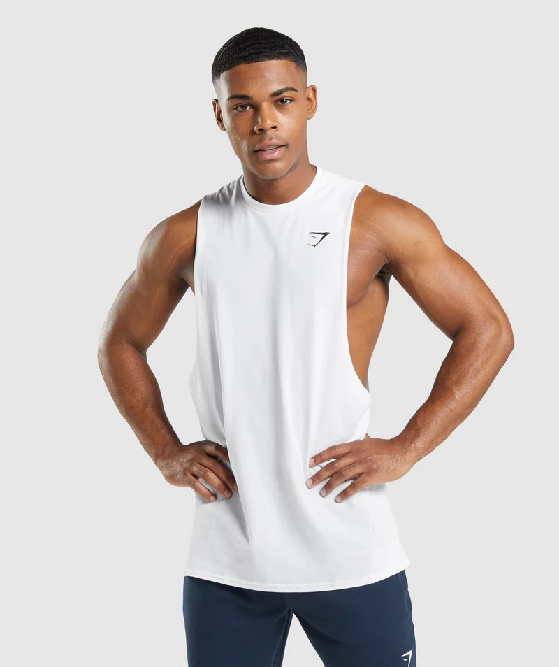 Gymshark Critical Drop Arm Tank - White