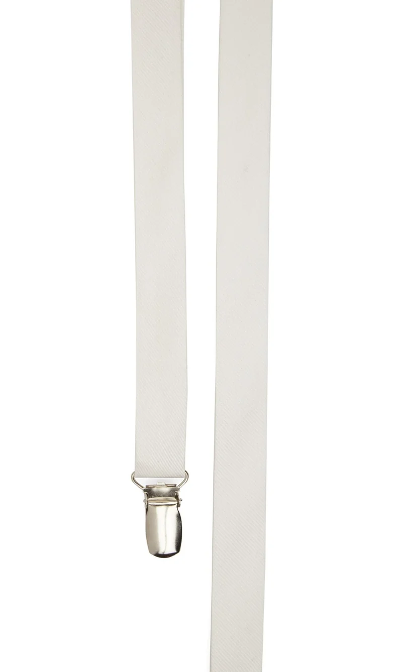 Grosgrain Solid White Suspender