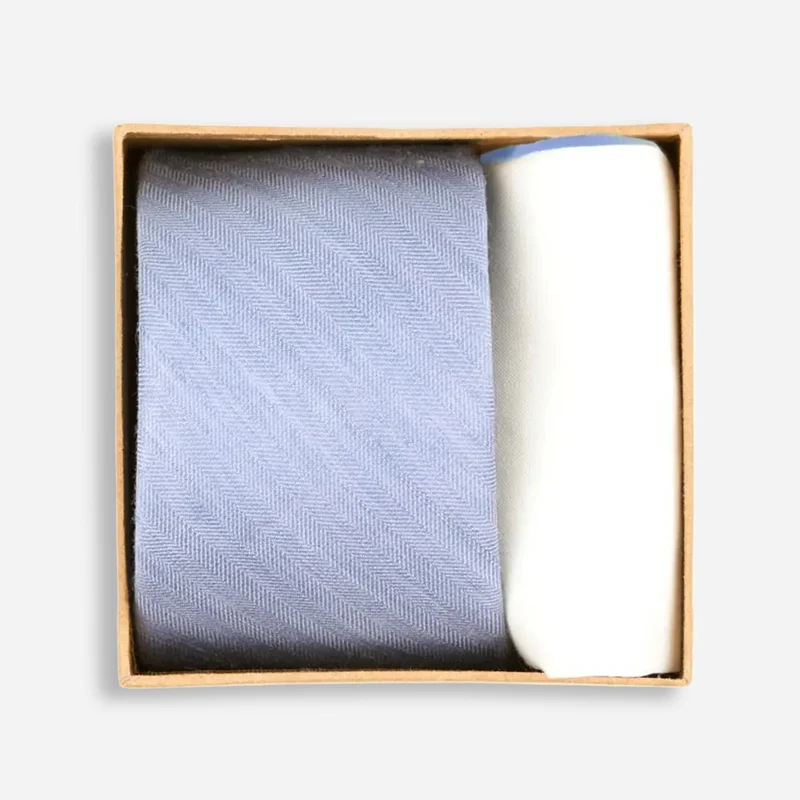 Linen Row Tie Box Sky Blue Gift Set