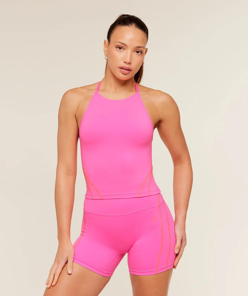 Gymshark Volt Tank Top - Electric Pink/Dayglow Peach