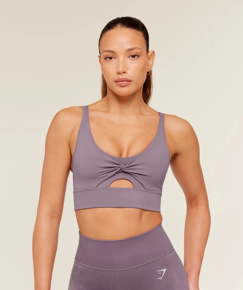 Gymshark Twist Front Sports Bra - Dusk Purple
