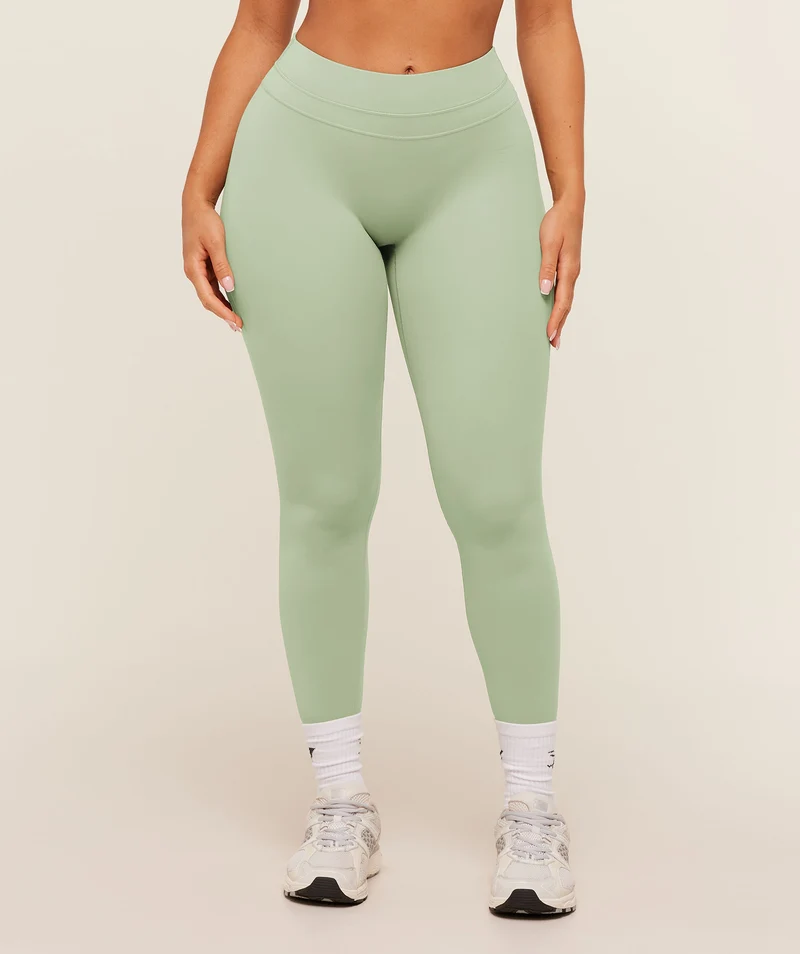 Gymshark Whitney Mid-High Rise Leggings - Haze Green