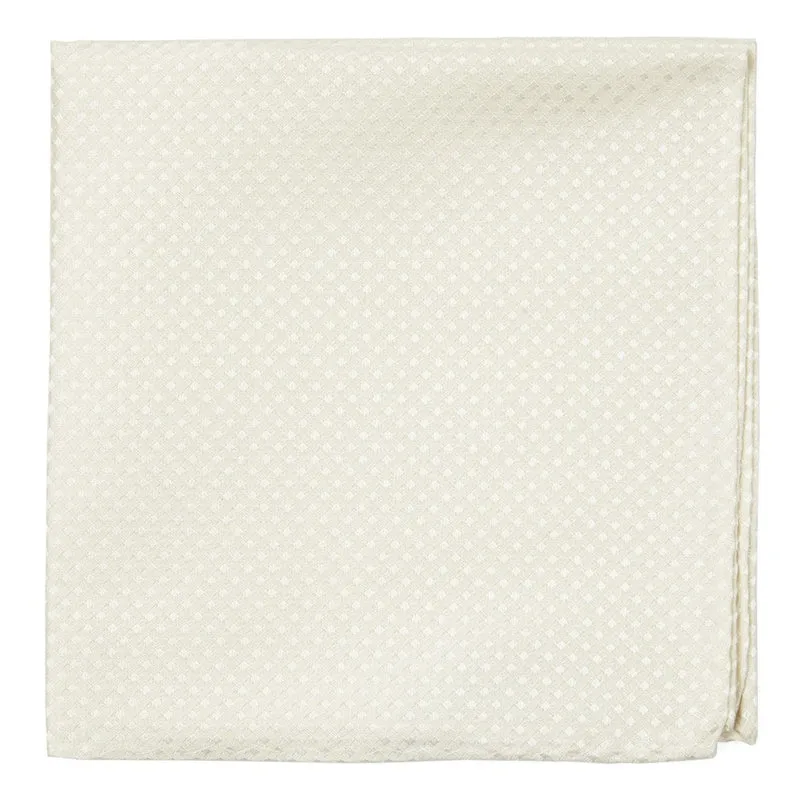 Be Married Checks Ivory Pocket Square