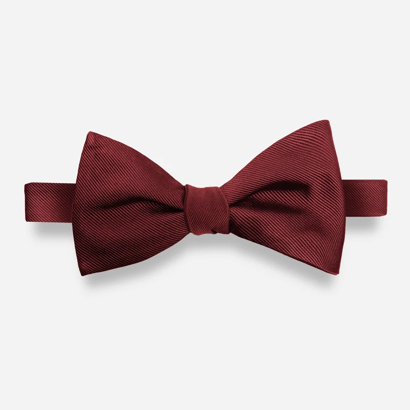 Grosgrain Solid Burgundy Bow Tie