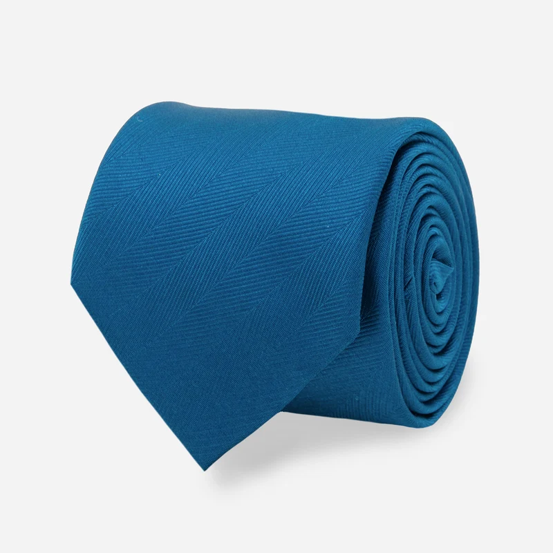 Herringbone Vow Teal Tie