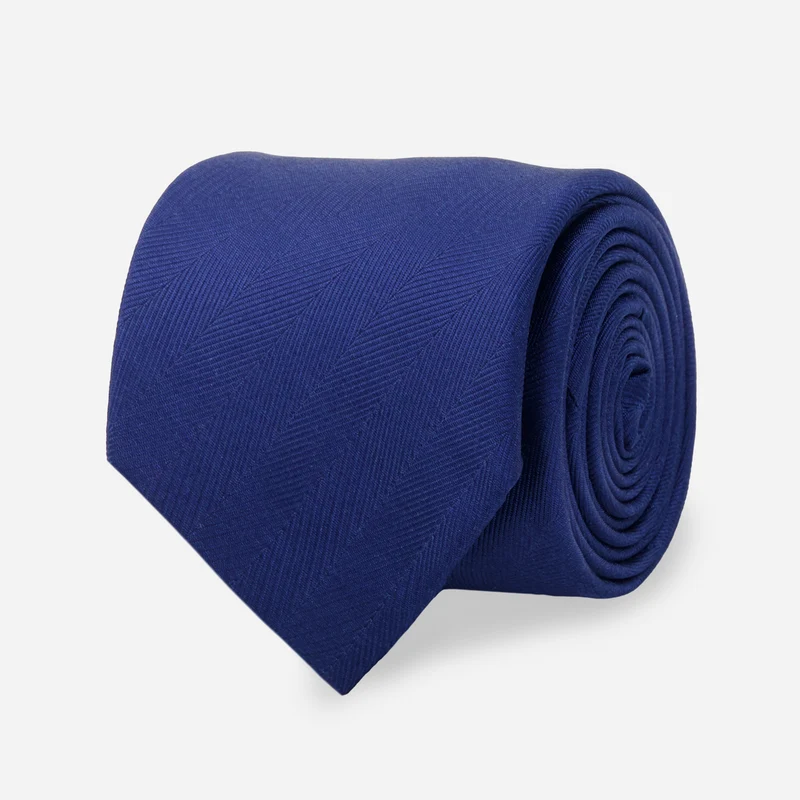 Herringbone Vow Classic Blue Tie