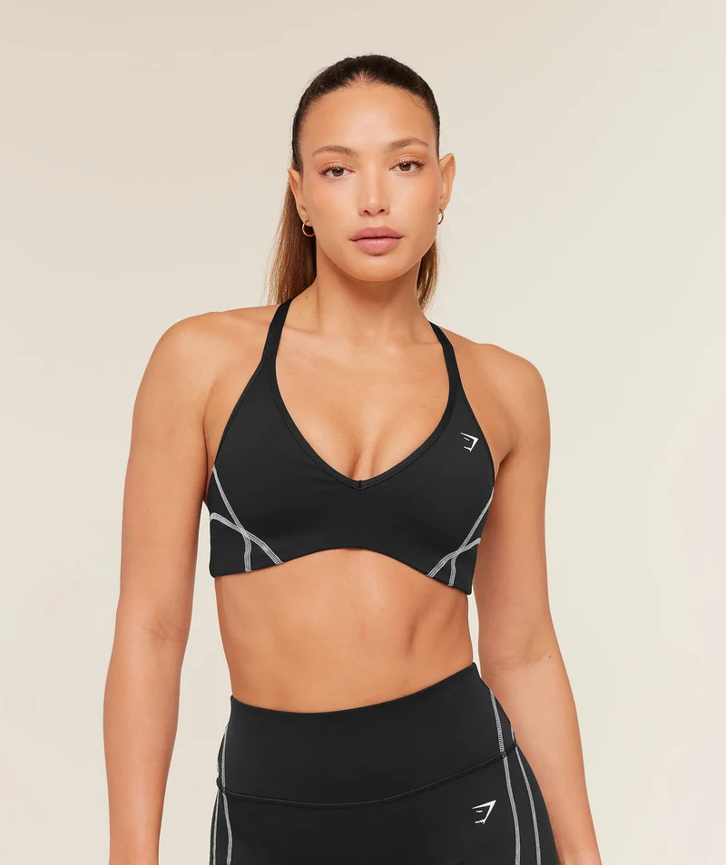 Gymshark Volt Light Support Sports Bra - Black/White