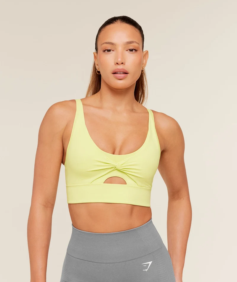 Gymshark Twist Front Sports Bra - Sorbet Yellow
