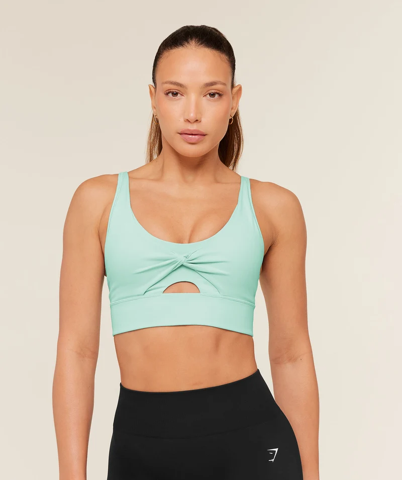 Gymshark Twist Front Sports Bra - Pop Turquoise
