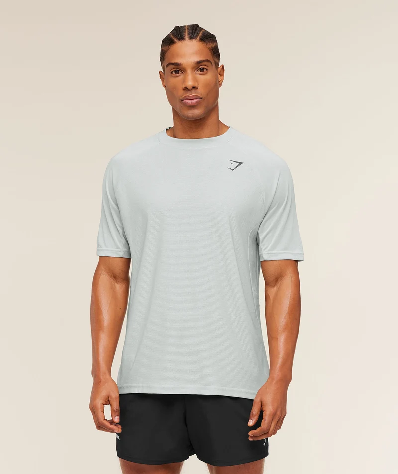 Gymshark Weekend T-Shirt - Light Grey/White