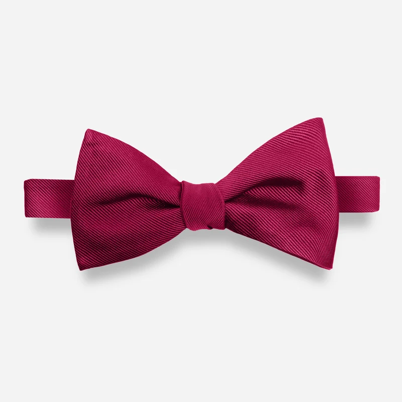 Grosgrain Solid Cranberry Bow Tie