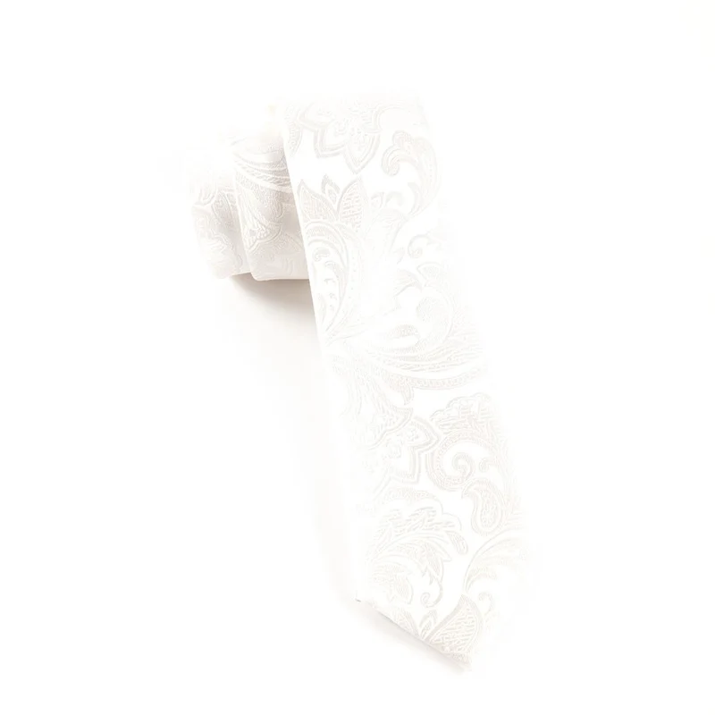 Organic Paisley White Tie
