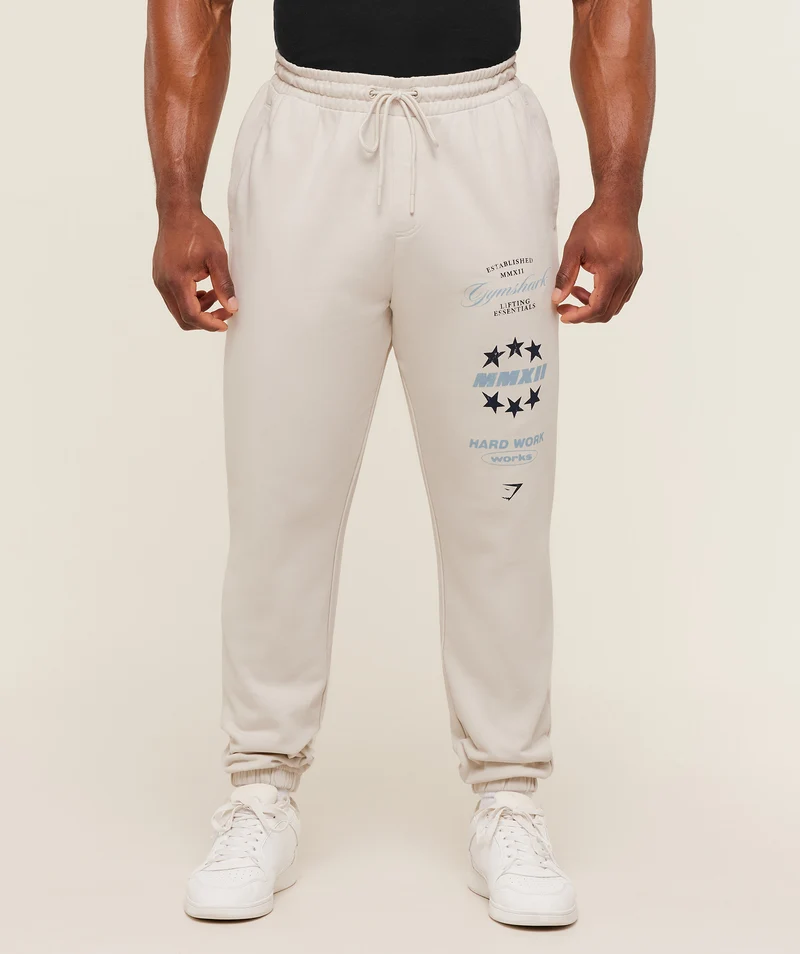 Gymshark Global Lifting Graphic Pants - Tinted White