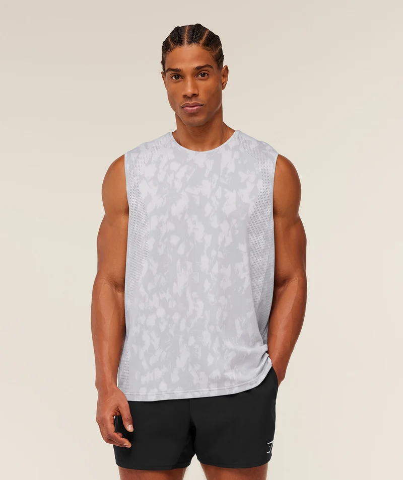 Gymshark Distance Seamless Tank - Light Grey/Acid Wash