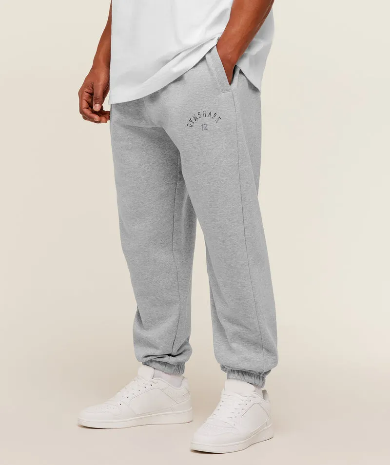 Gymshark 12 Graphic Joggers - Light Grey Core Marl