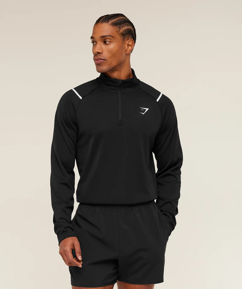Gymshark Arrival Contrast 1/4 Zip - Black