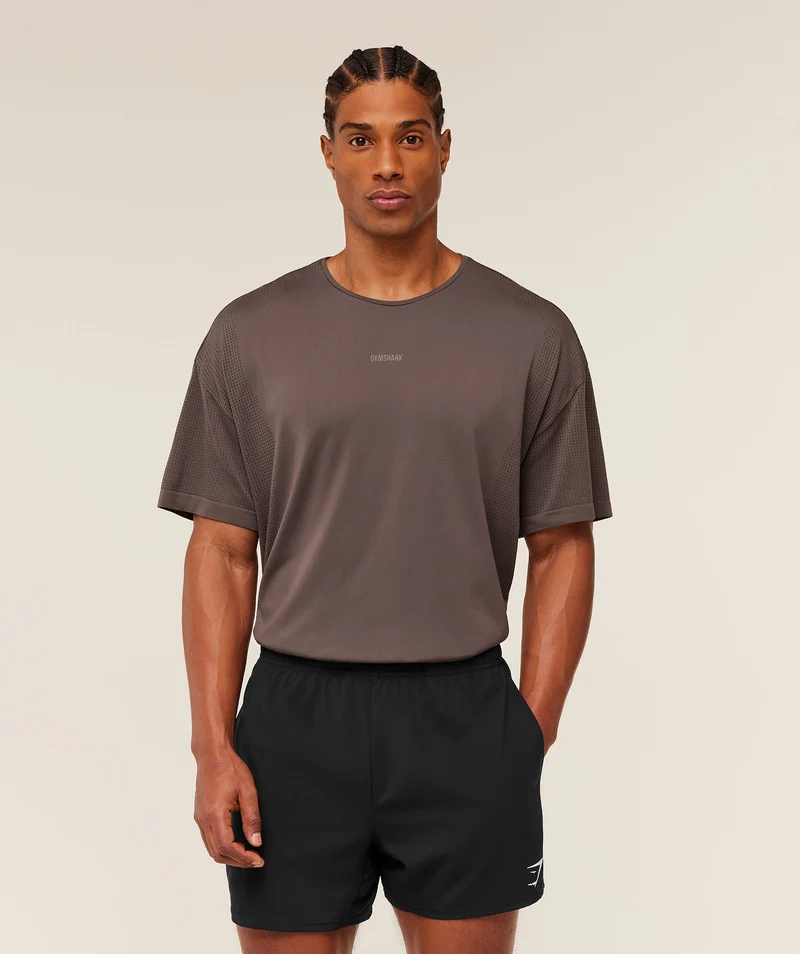 Gymshark Distance Seamless T-Shirt - Cool Brown